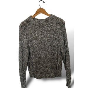 Lucky Brand  Gray Brown Chunky Knit Women's Pullover Sweater Large Boho Preppy